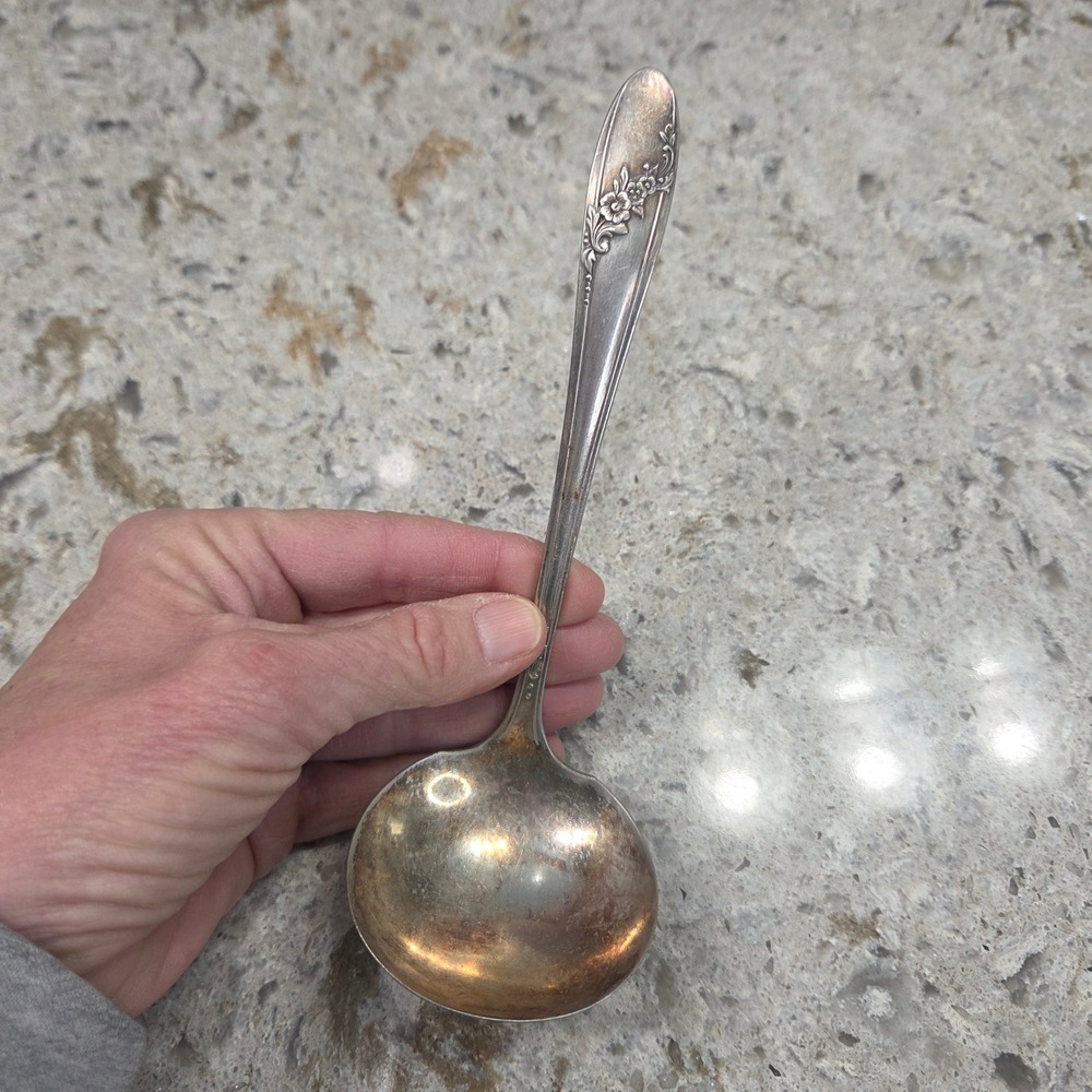 Oneida Community Tudor‎ Plate Elaine Silverplate Gravy Ladle Vintage 6 Inch